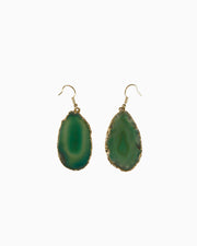 Guardian Angel Green Agate Earrings Gold - Tiana Jewel