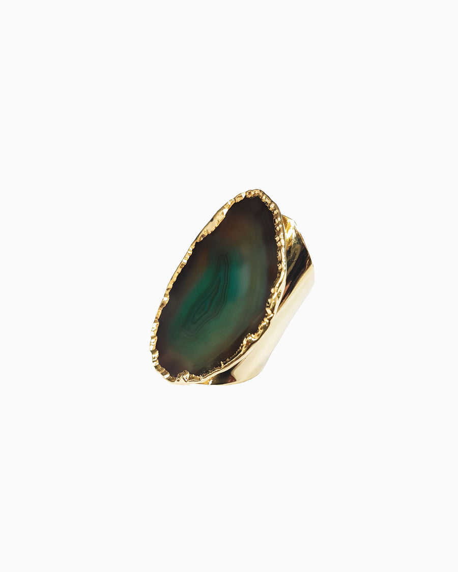 Guardian Angel Green Agate Gemstone Ring - Tiana Jewel